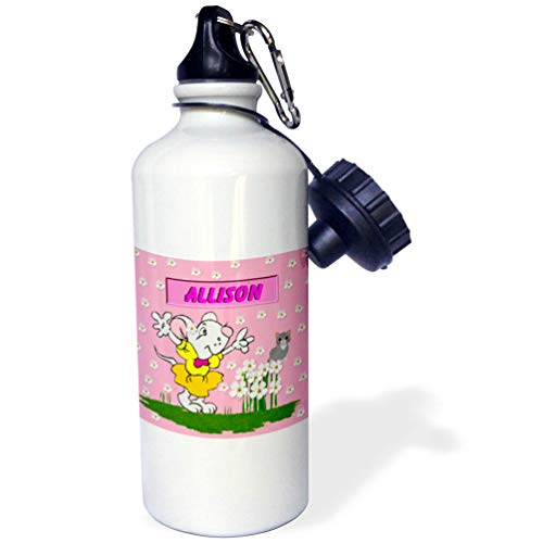 3dRose Unisex Allison - Botella de agua para niños (59 oz) (wb_48818_1), color blanco