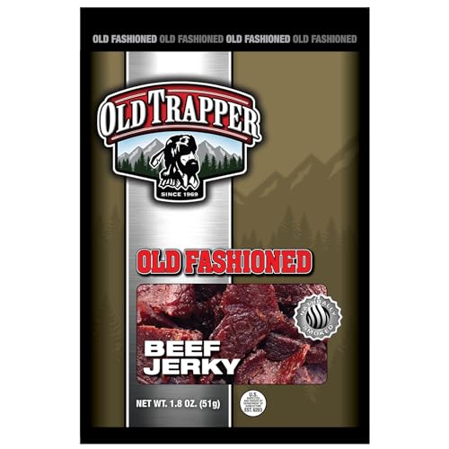 Old Trapper Old-Fashioned Beef Jerky, 1.8-Ounce Individual Packages, Great Size for Quick Snacking, 11 Grams of Protein and Zero Grams of Fat Per Serving (Pack of Six)