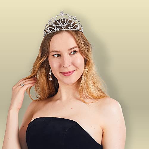 JOYIN 2 Pack Royal Crowns, Halloween Party Costume Accessories, King's and Queen's Crowns for Kids and Audults