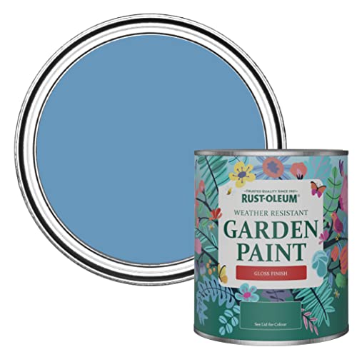 Rust-Oleum Blue Mould-Resistant Garden Paint In Gloss Finish - Cornflower Blue 750ml
