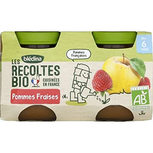 Compote Bébé Dès Pommes Fraises Les Récoltes Bio Bledina Les 2 Pots De - vue 3
