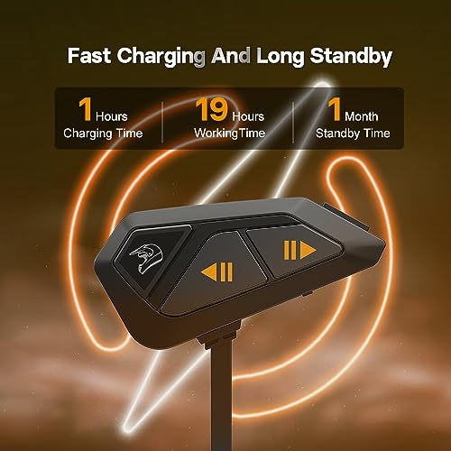 Intercomunicador Bluetooth FreedConn FG universal para casco de moto con musica compartida 7