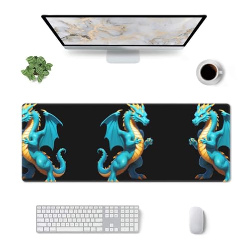 RRKDOY Data Dragon Firewall Pattern Gaming Mouse pad XXL Large Mouse Mat Long Extended Mouse Pad Desk Mat Non-Slip Rubber Mice Pads Stitched Edges Thin Pad 31.5 x 11.8 x 0.12 in alternate view