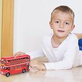 CLKDPNO Bus Toy Double Decker, Alloy Diecast Pull Back Bus Toy Vehicles, 1:64 Scale Pull-Back Buses, Metal Cars Model,Car Model City Buses Kids Gifts - Closed Top - Image 5