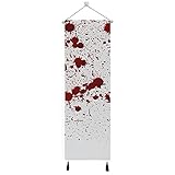 Poeticcity Red Blood Ink Splatter Spots Stains Isolated on White Canvas Wall Art, Print Hanging Painting Poster, Artwork Ready to Hang 13x47 inch Home Art Bedroom Living Room Decor
