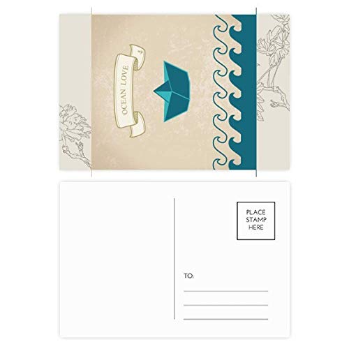 Carte postale de fleur océan DIYthinker : lot de 20 cartes pliantes de remerciement style mer