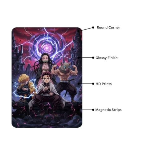 Image of Zesta Bathroom Decor Items Washroom Decor Tin Sign | Aesthetic Posters Wall Poster for Bedroom | Magnetic Cafe Decoration Items / Restaurant Decorations Items | Quirky Home Decor Bar Accent (Demon Slayer)