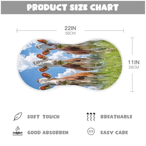 Brown Cows Plant Burp Cloths Cotton Baby Washcloths,Large 22x11in Burping Cloth Absorbent and Soft for Newborn Baby Boys and Girls,4 Pack4