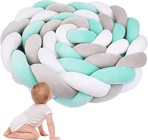 LGZY Serpiente de Cama Trenzada, Almohada de Nudo Trenzado, Parachoques Trenzados, Barrera De Cama Portatil, Almohada Transpirable para Dormir, Cómodas Almohadas,A6,4M Cover