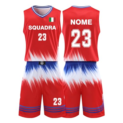 LAIFU Maglie da Basket Personalizzate con Nome, Numero della Squadra e Logo per Adulti e Bambini