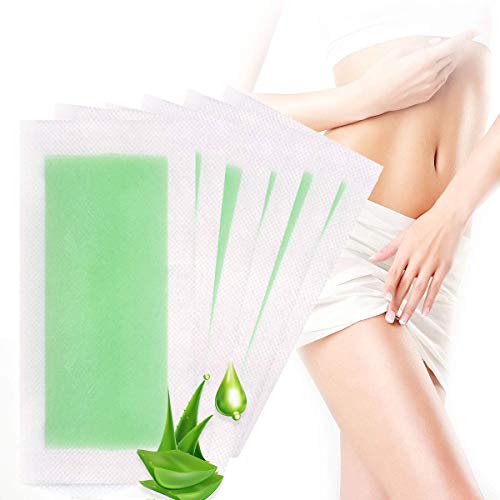 40 Wax Strips Hair Removal Kit Waxing Strips for Women with 2 Post Wipes,Cold Waxing Strips Kit for Arms, Legs, Underarm Hair, Eyebrow, Bikini Women,Suitable for All Skin Types(Large Size,Aloe)