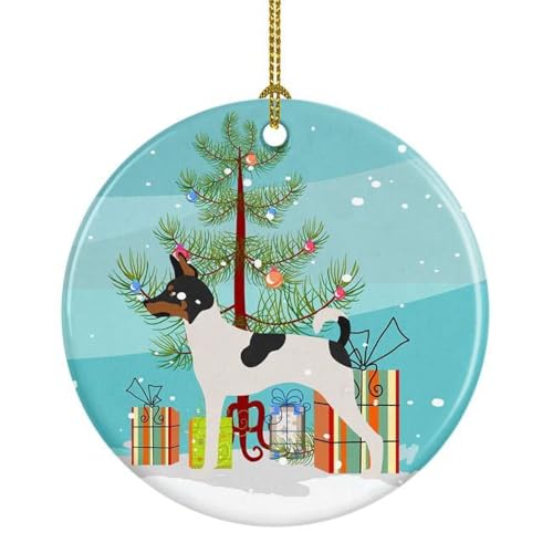American Toy Fox Terrier Christmas Ceramic Ornament