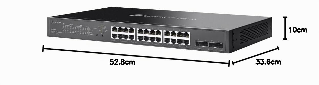 TP-Link Omada Switch PoE Gigabit 28 Ports RJ45, 24 Ports PoE+, SG2428LP | Puissance PoE 250 W, Gestion centralisée via l'application Omada, Compatible Caméra IP/Point d'Accès/WiFi/Routeur, Idéal PME