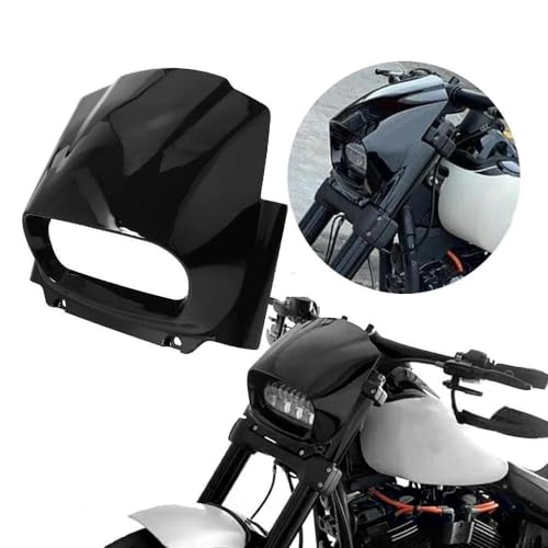 Carénage avant de phare noir brillant pour Fat Bob FXFB FXFBS 2018-2022 - 2