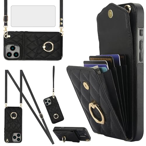 Coque iPhone 16 Pro Max anti-RFID avec porte-cartes et écran en verre trempé