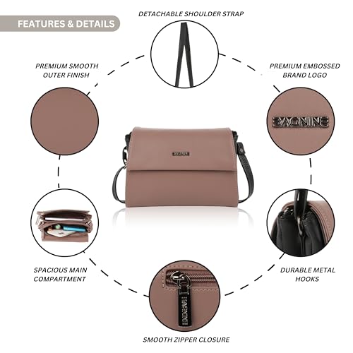 Image of Stylish Sling Bag for Women | Compact Flap Shoulder Crossbody Purse | Adjustable Strap | Smooth Zipper Closure | Fashion Handbag for Travel, Shopping, Casual Outings & Daily Carry