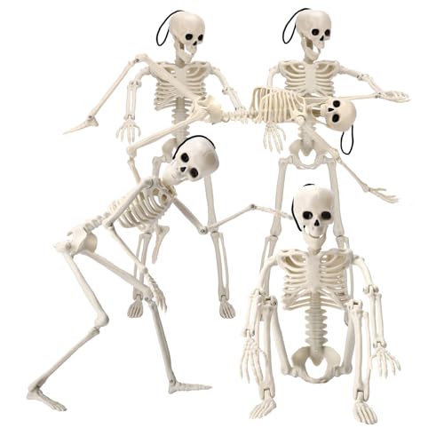 16" Halloween Skeleton Decorations with Posable Joints, 5Pcs - image 1
