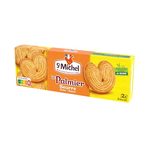 ST MICHEL - Le Palmier au Beurre - Fin & Croustillant - 2 Sachets de 6 Biscuits - 87g