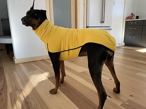 Imily Bela Hundepullover Fleece Rollkragen Hundemantel Warmer Weste Pullover Outdoor Hundejacke Winterkleidung für Kleine Mittel Große Hunde,Gelb,M