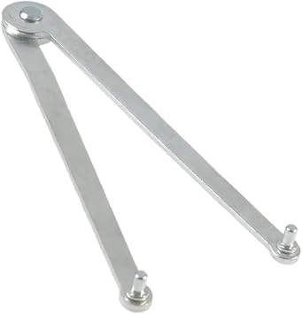 Angle Grinder Wrench, Universal Adjustable Pin Spanner, Locknut Wrench for Backing Pads on Angle Grinder and Round Nuts with Drilled Holes, Silver