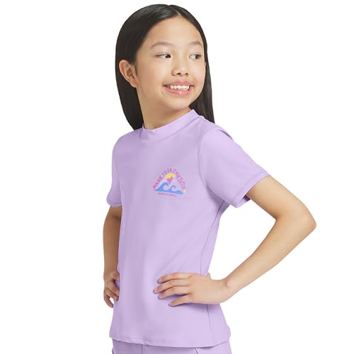 Image of Eddie Bauer Girls' Swim UPF 50+ Short Sleeve Sun Tee Rash Guard Shirt