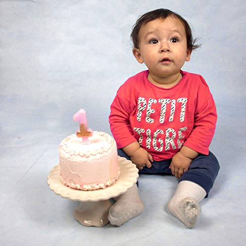 Talking Tables Pink Number 1 Candle With Gold Glitter Premium Quality Cake Topper Decoration For Kids, Adults, Teenagers, 1St Birthday Party, Anniversary, Milestone Age, 3" #TOP5