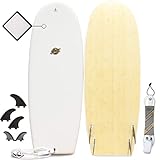 Hybrid Surfboard - Best Performance Foam Surfboard for All Levels of Surfing - Custom Longboard & Shortboard Surfboard Shapes for Kids and Adults - Wax Free Soft Top + Fiberglassed Hard Bottom