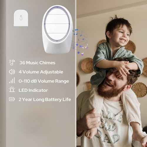 Image of Desidiya Wireless Door Bell for Home, Office Servant Bell | 500Ft Long Range Bell for House Cordless Remote Doorbell with 38 Chimes 4 Level Adjustable Volume Doorbell Kits Villa, Shop | Cordless Bell