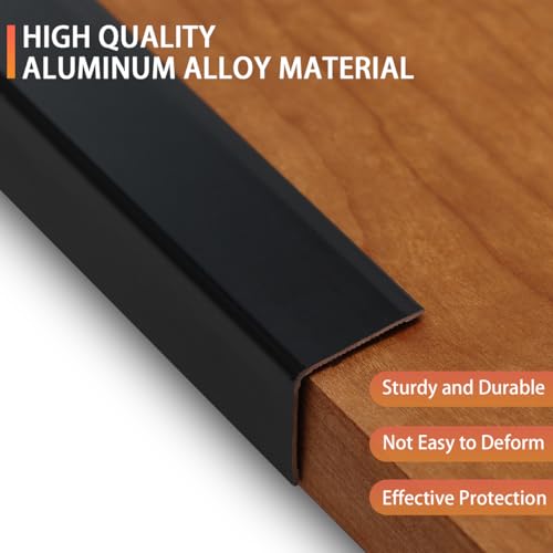Image of QDYMXUN Aluminum Self Adhesive Wall Corner Guards, Peel and Stick L-Shaped Metal Protector Strips for Door Frame, Furniture Edge and Home Protection (Matte Black, 2pcs x 35''L x 0.8''W)