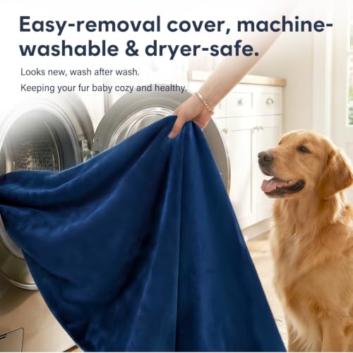Image of Magic Dog Super Soft Large Dog Bed, 39 Inches Orthopedic Foam Pet Beds with Anti Slip Bottom, Dog Sleeping Mattress with Removable and Washable Cover, Blue L,39'' X 33.5'' X 3.7''