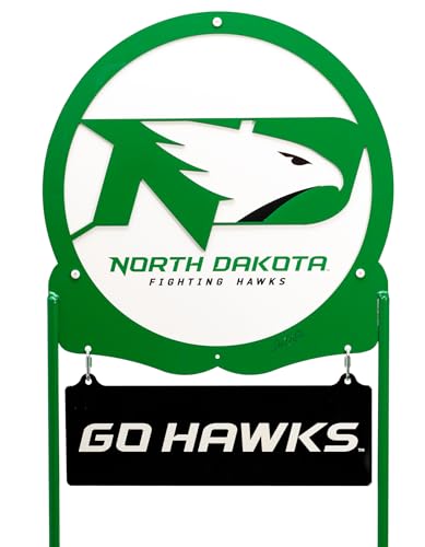 SWEN Products NORTH DAKOTA UND FIGHTING HAWKS Metal Lawn Yard