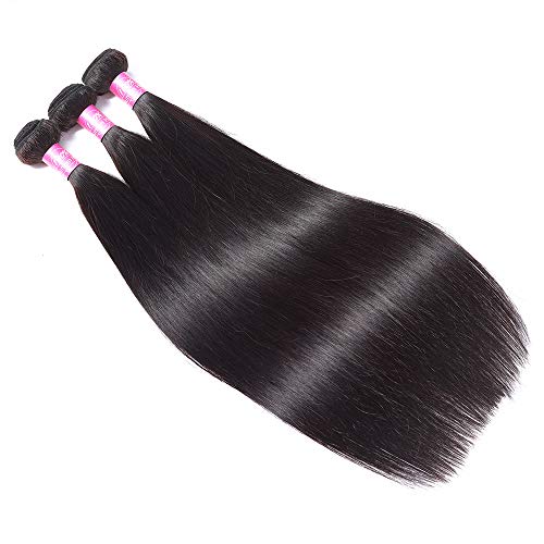 Fq Peruvian Straight Human Hair 1 Bundle 30 Inch Unprocessed Virgin 10A Human Hair Bundles Double Weft Straight Human Hair Extensions Weave Bundles 100G/Bundle Natural Color thumb #3