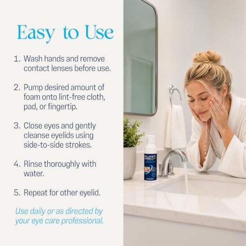 OCuSOFT Lid Scrub Original Foaming Eyelid Cleanser - Mild Instant Foaming Eyelid & Eyelash Cleanser - Daily Eyelid Wash to Remove Oil, Dust, Pollen & Eye Makeup - 7.25 fl oz