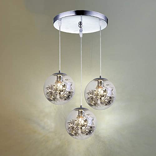 Lumière suspendue 3-light en verre art moderne pour chambre