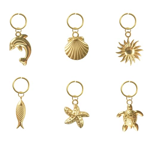 HICOHAND Gold Bikini Charms, 6 PCS Stainless Steel Swimwear Accessories Sandal Charms for Women's Swimsuits Waterproof & Tarnish-Proof Summer Beach Party by HICOHAND - Used condition - CA$13.10