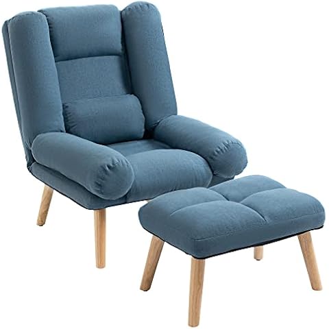 HOMCOM 3-Position Recliner with Ottoman Cover