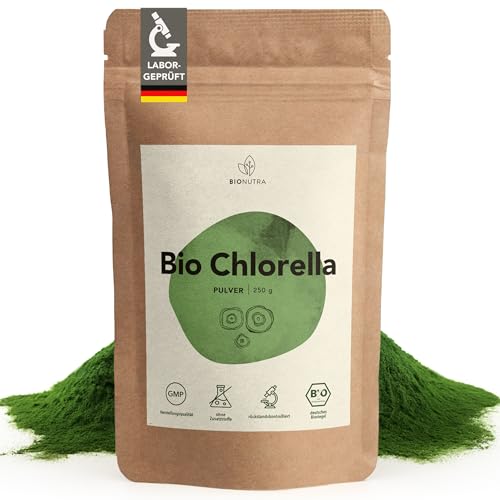 BIONUTRA Bio Chlorella Pulver 250 g veganes Algenpulver