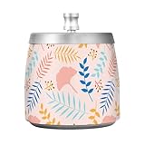 LI ZHI XIN Home Cenicero de acero inoxidable con tapa para interior o exterior, diseño de hojas de ginkgo