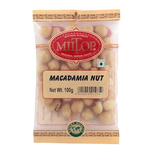 Image of Miltop Imported Raw Macadamia Nuts, 1 kg (Pack of 10 100gm Each)