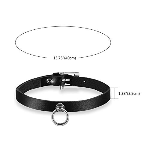 OIDEA Damen Leder Choker Halsband: Echt Lederhalsband Sexy Punk Rock einstellbar Kostüm Party Alltag für Frauen Mädchen