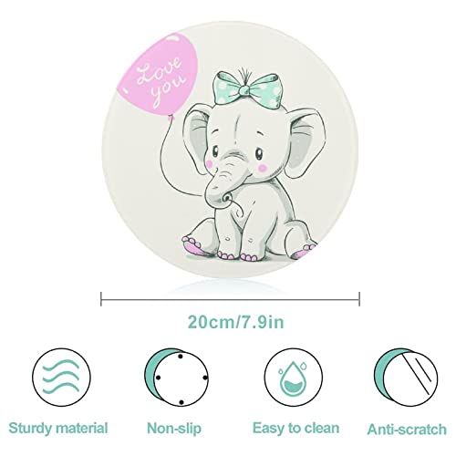 Planche à découper en verre trempé éléphant 20 cm antidérapante
