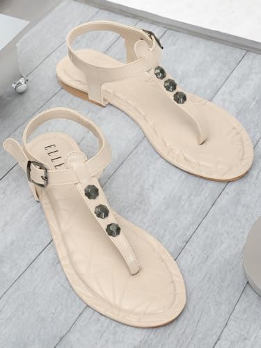 Image of ELLE womens Fashionable Backstrap Comfortable Flats for Daily Use I Work Use I Casual Use I Party Use I El-js-wn-33 Flat Sandal