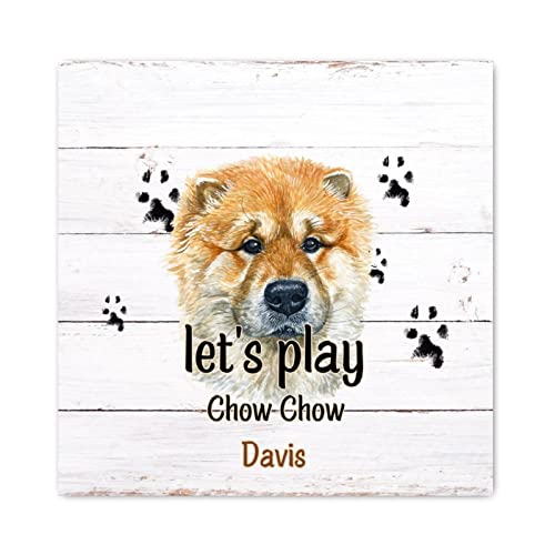 Cadeau pendaison de crémaillère panneau en bois Chow Dog Paw original