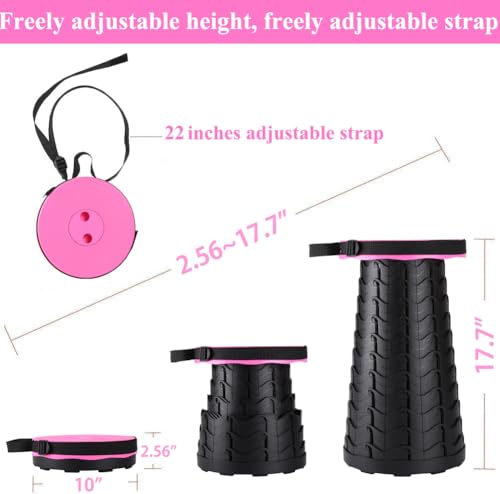 Image of Fishboy Upgraded Collapsible Stool, 400lbs Max Weight, Lightweight But Sturdy, Portable Retractable Folding Telescoping Foldable Camping Stool for Adults Outdoor Fishing Hiking BBQ