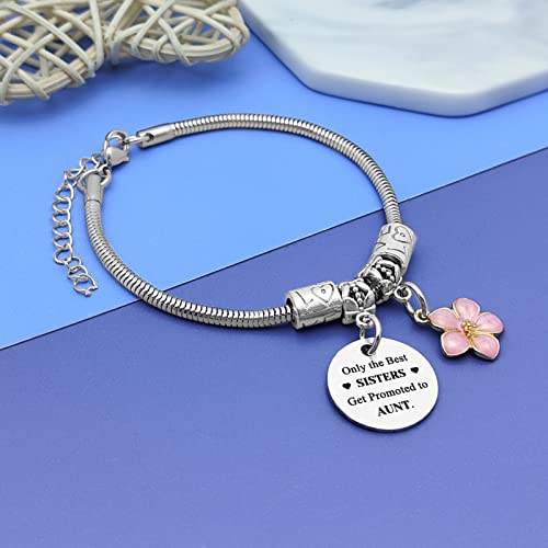 Sister Promoted to Auntie Bracelet Pregnancy Announcement Bracelet Jewelry for Women Birthday Gift from Sister Promoted to Auntie4