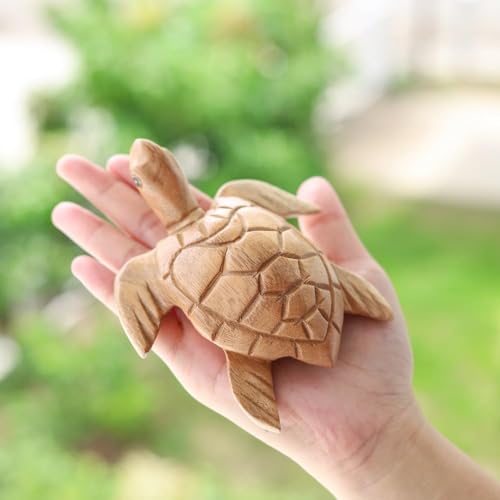 Figura de Tortuga Marina de Madera Tallada a Mano miniatura 2