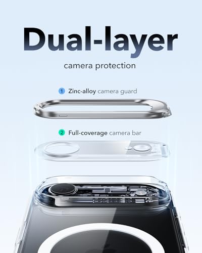 Image of ESR for iPhone Air Case with Stash Stand, Camera Control Cover Compatible with MagSafe, Military-Grade Drop Protection Magnetic Phone Case for iPhone 17 Air, Scratch-Resistant Back Cover,Clear