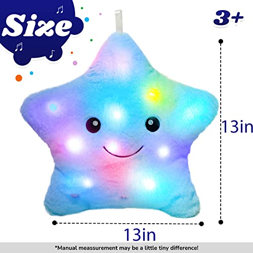 Cuteoy Music Smile Star Plush Pillow Glow Twinkle Star Lullaby Light Stuffed LED Toys Adjustable Volume Animated Soothe… - Image 3