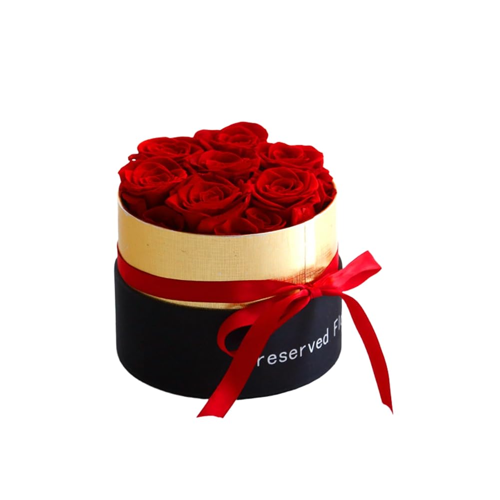 Romantico una Rosa in Scatola Regali Moglie Rosa Reale Set Regalo di Fiori Preservati Decorazione della Casa Giorno di San Nozze-A