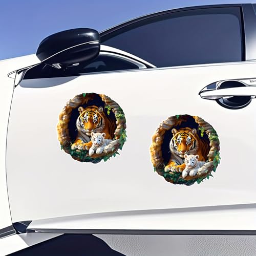 Calcomanía vinilo tigre y cachorro diseño 3D removible miniatura 5